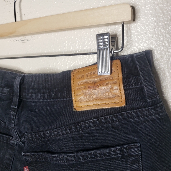 Levi's High Water Wide Leg Crop Black Jeans - Picture 6 of 9